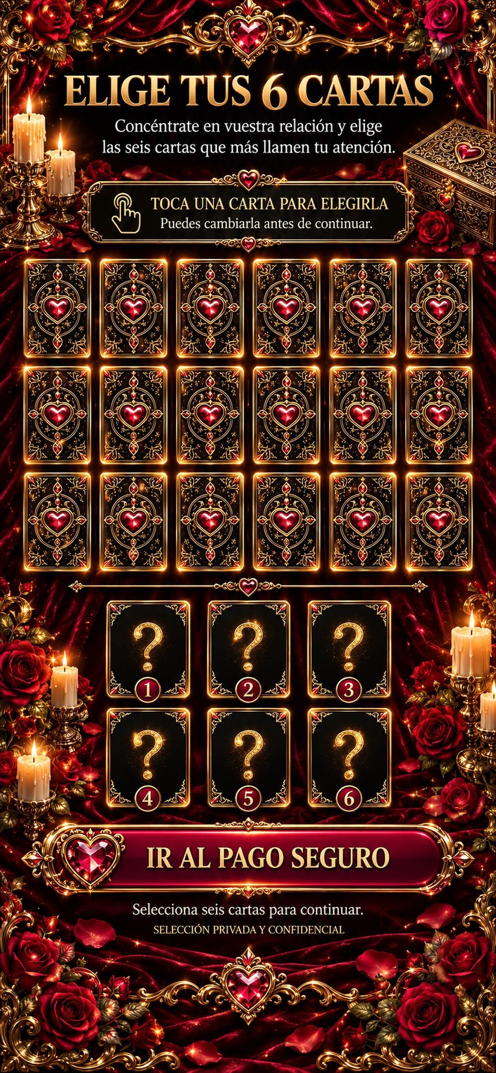 Elige tus 6 cartas