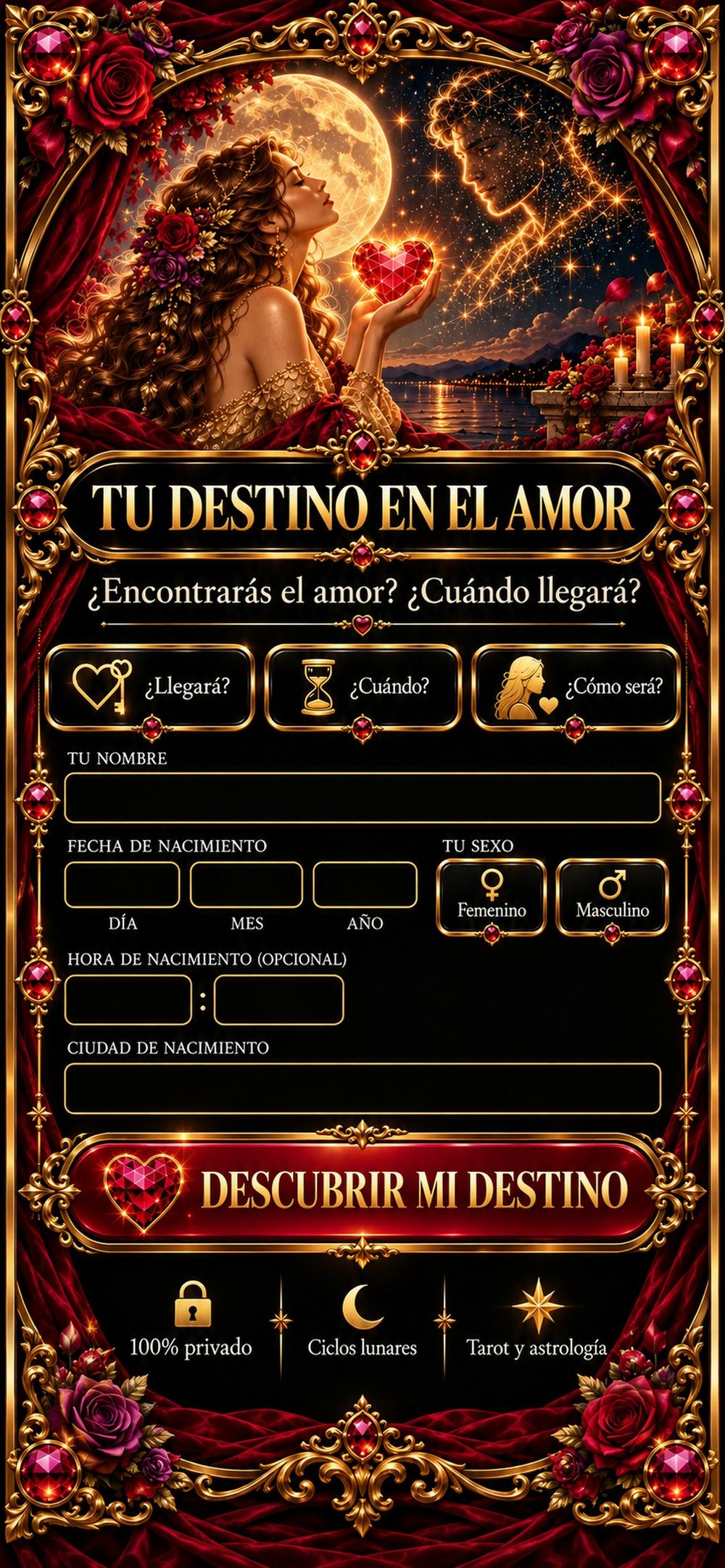 Tu destino en el amor — tus datos